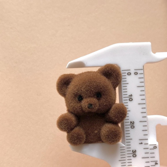 Fuzzy pink teddy bear earrings - Picture 4 of 4